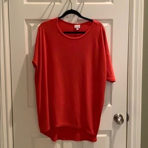 LuLaRoe Irma solid color Large Red/orange Like new